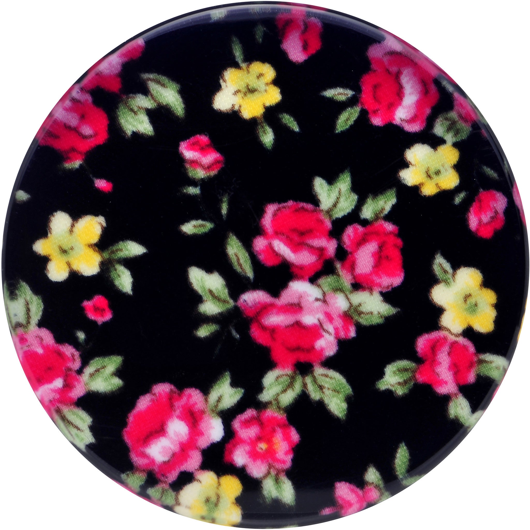 42mm Acrylic Black Multicolored Old Fashioned Flowers Saddle Plug