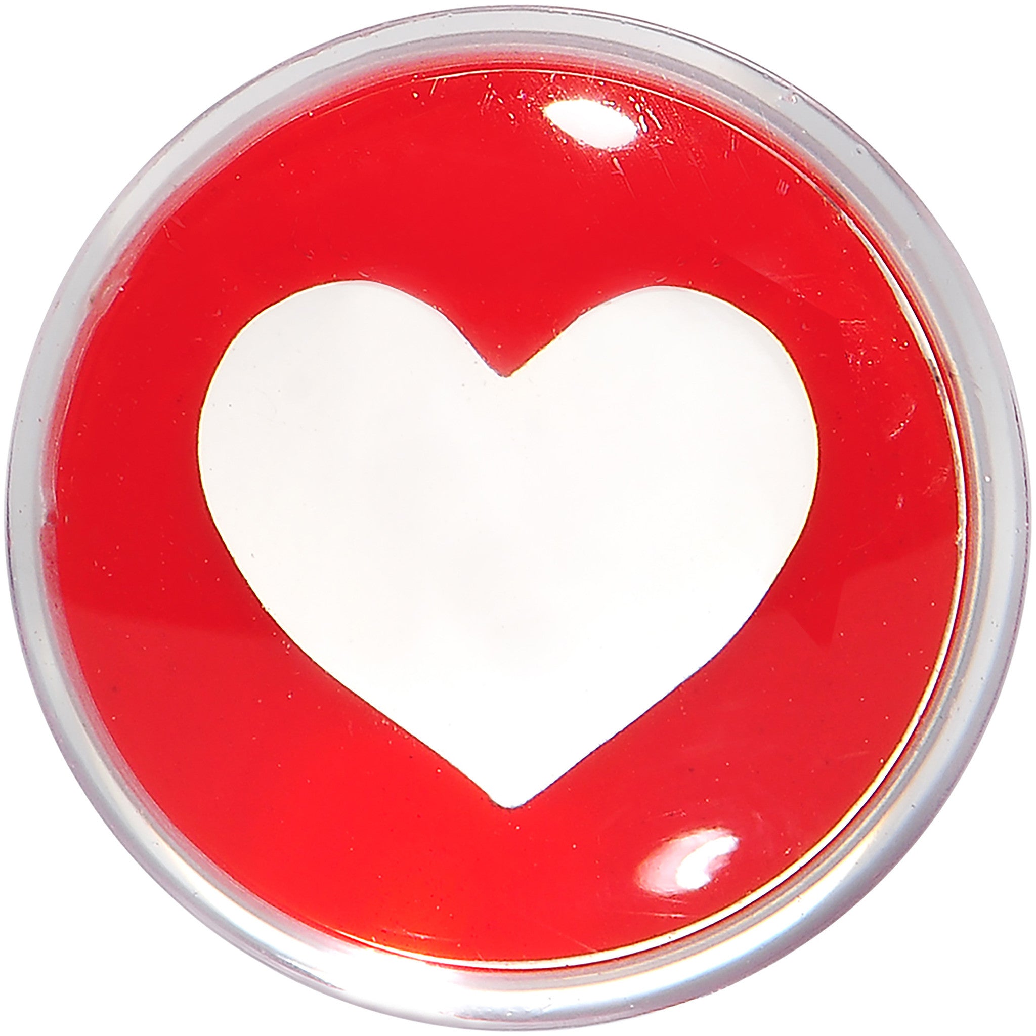 00 Gauge Clear Red Acrylic Adoring Heart Saddle Plug