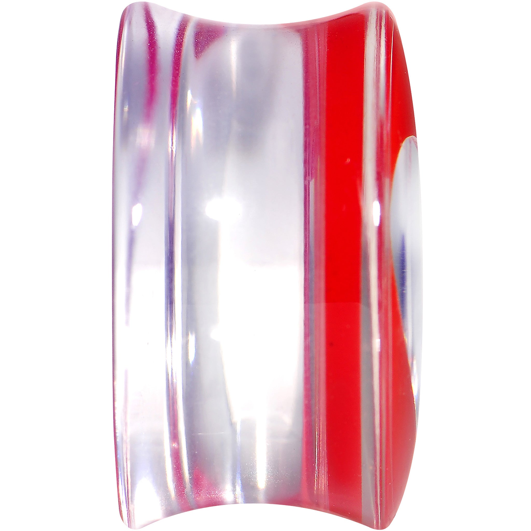 5/8 Clear Red Acrylic Adoring Heart Saddle Plug