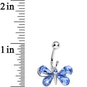 Light Blue Gem Dynamic Dragonfly Belly Ring