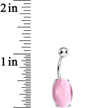 Pink Opal Elliptical Belly Ring