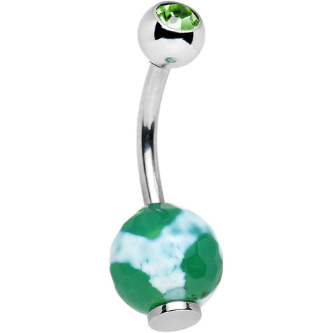 Body Candy White Shining Orb Belly Button Ring