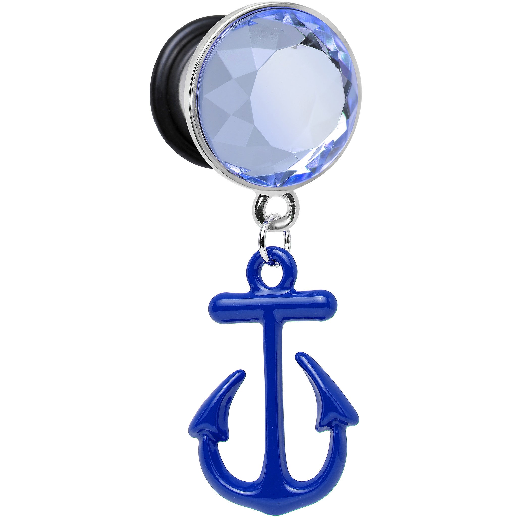 00 Gauge Blue Dangling Anchor Steel Plug