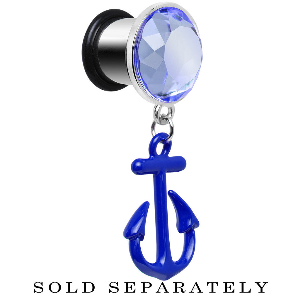 00 Gauge Blue Dangling Anchor Steel Plug