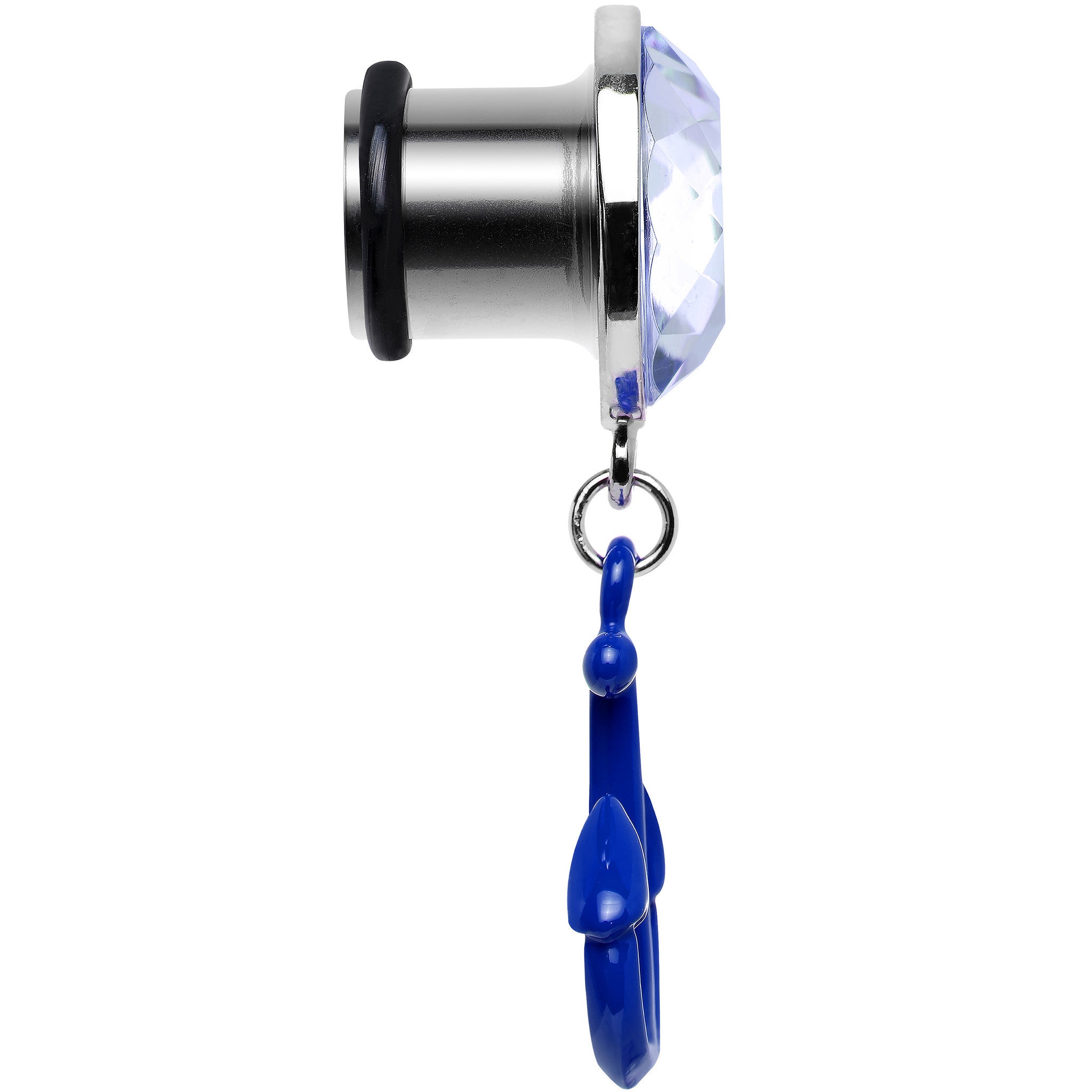 00 Gauge Blue Dangling Anchor Steel Plug