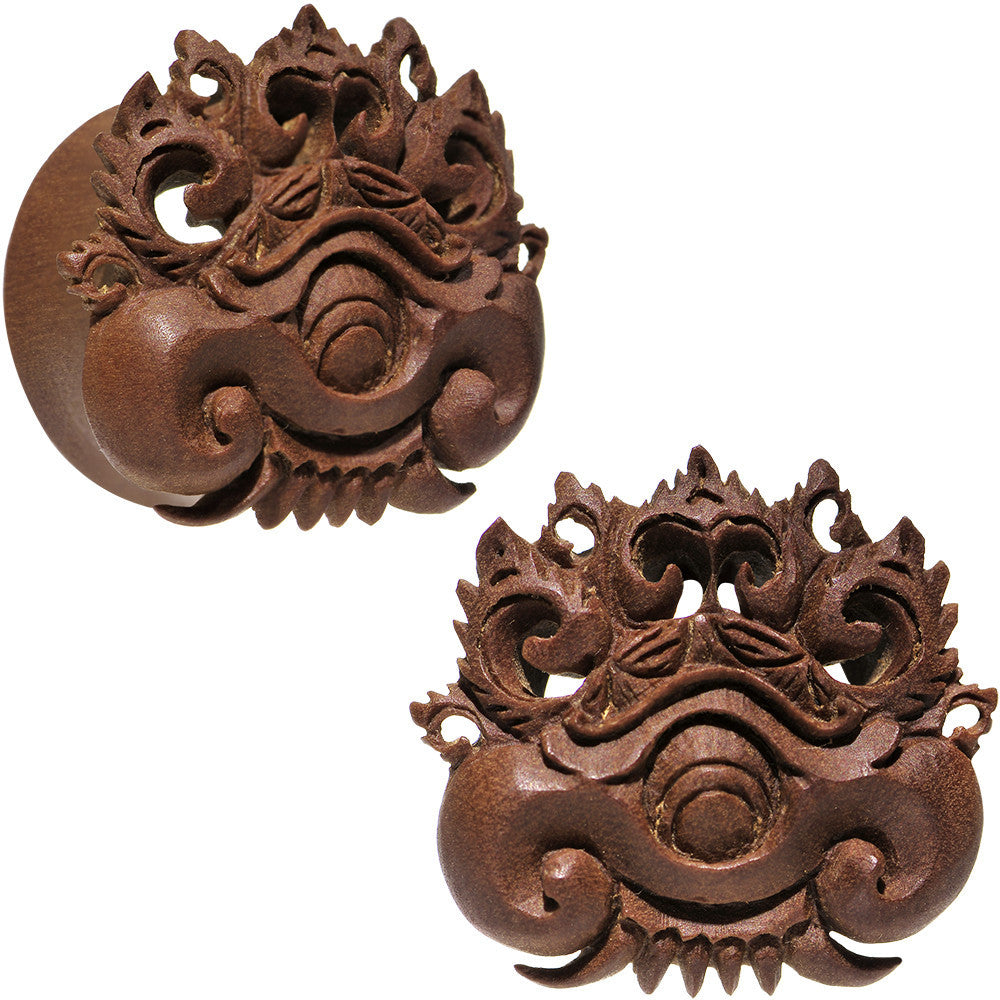 3/4 Organic Wood Dark Magic Hand Carved Plug Set