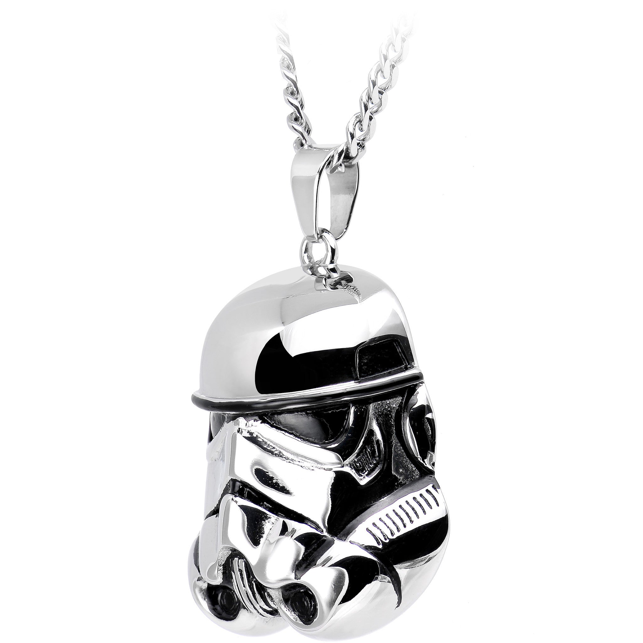 Licensed Steel Star Wars 3D Stormtrooper Pendant Necklace