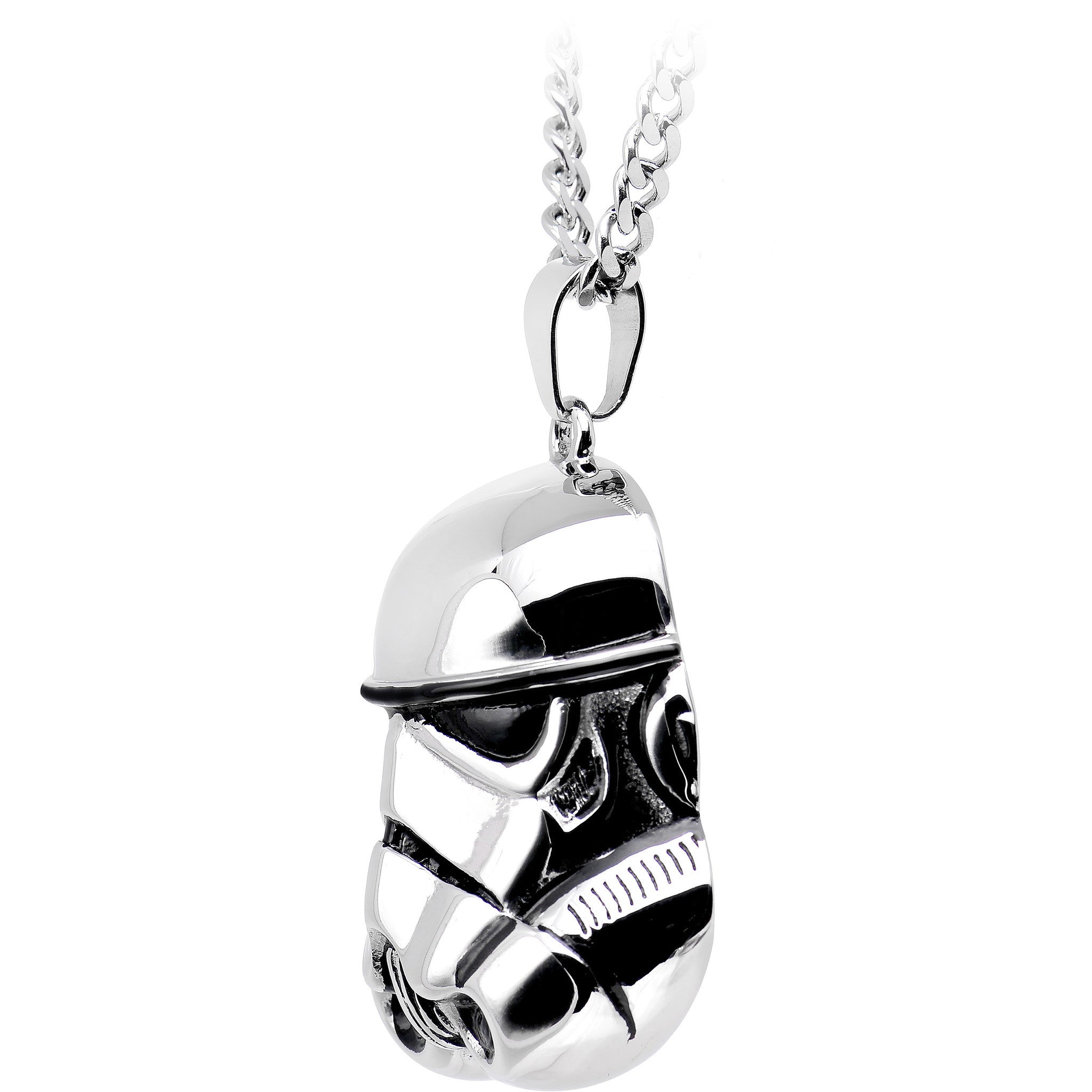 Licensed Steel Star Wars 3D Stormtrooper Pendant Necklace