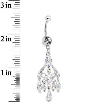 Clear Gem Luminous Kite Chandelier Belly Ring