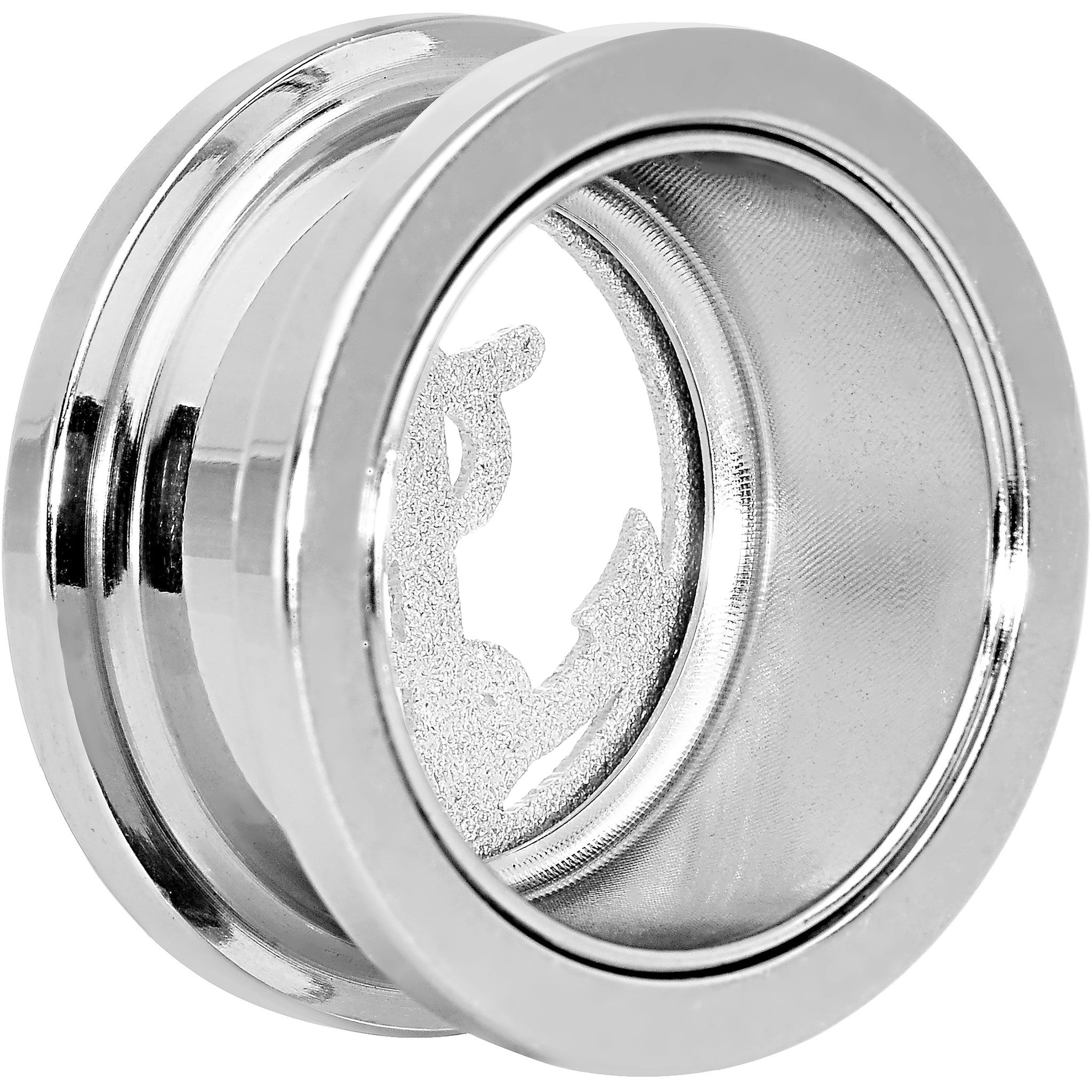 18mm Stainless Steel Clear Gem Anchor Tunnel Plug