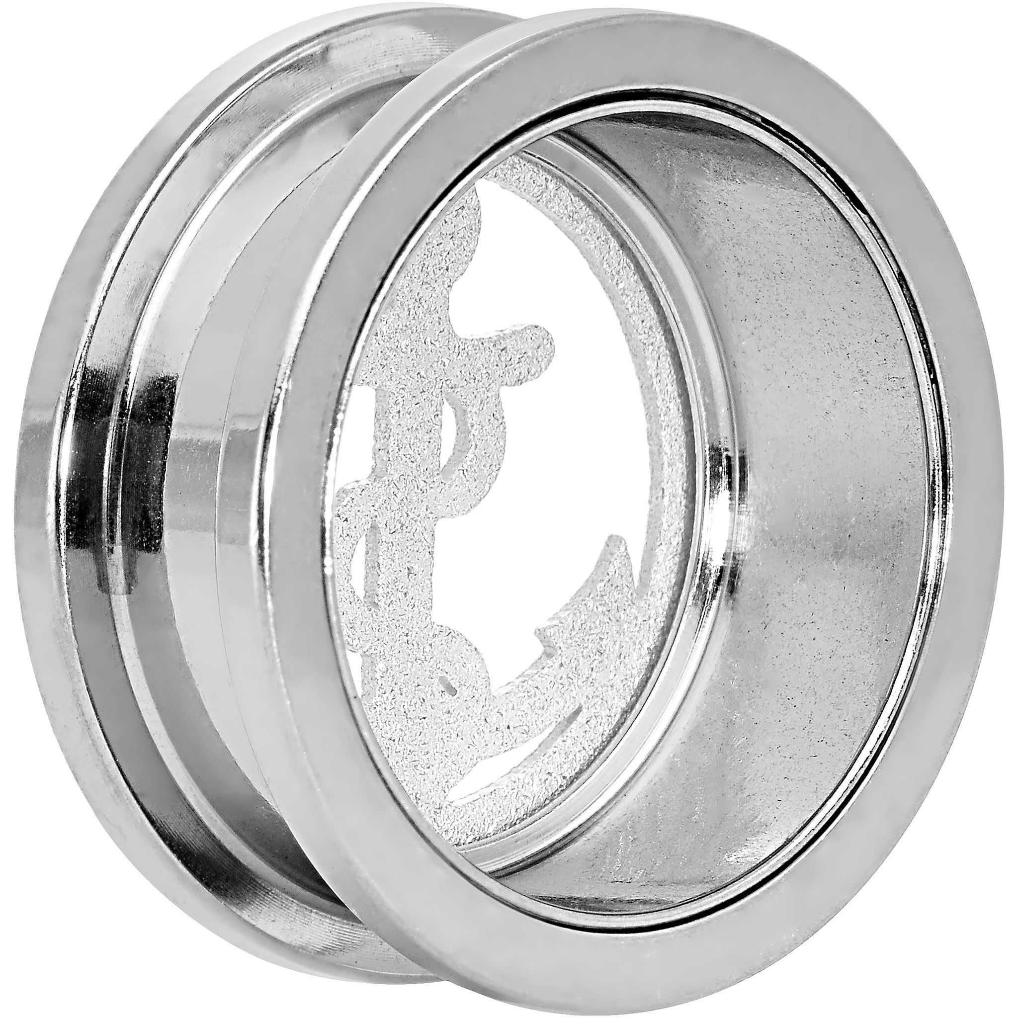 7/8 Stainless Steel Clear Gem Anchor Tunnel Plug