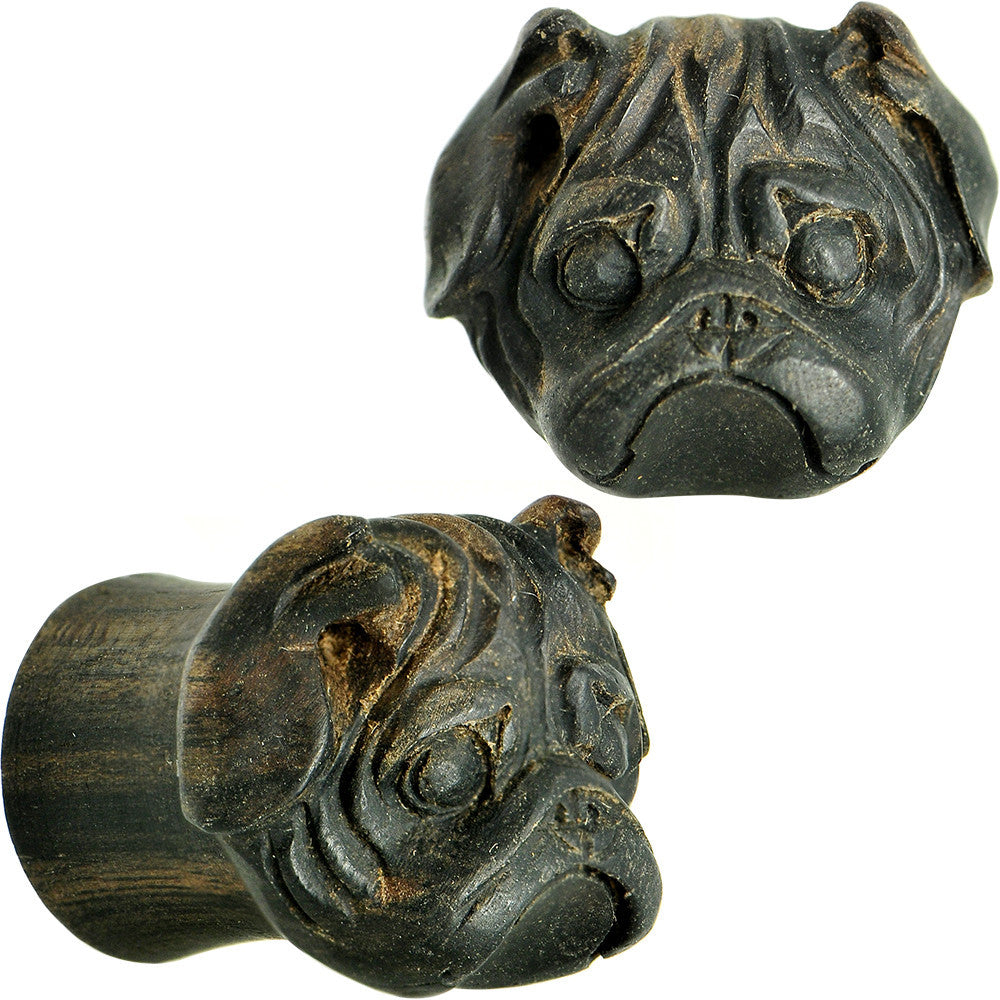 1/2 Organic Areng Wood Pug Hand Carved Plug Set