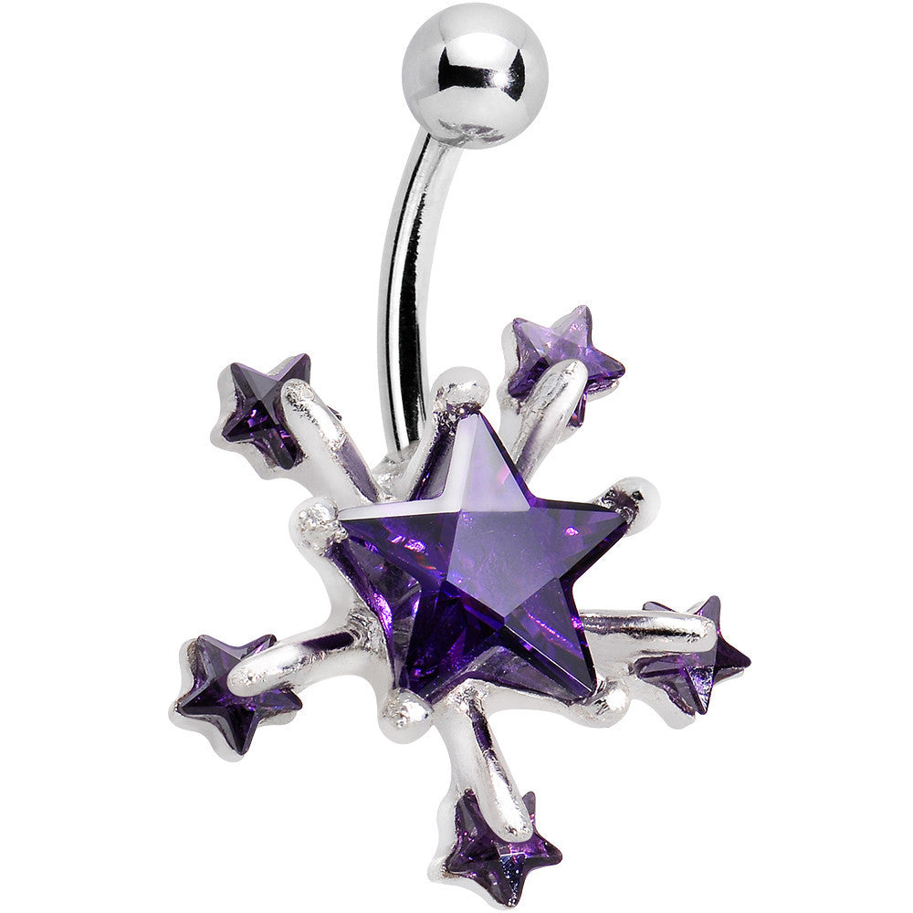 Purple Shooting Stars Belly Ring