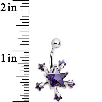 Purple Shooting Stars Belly Ring