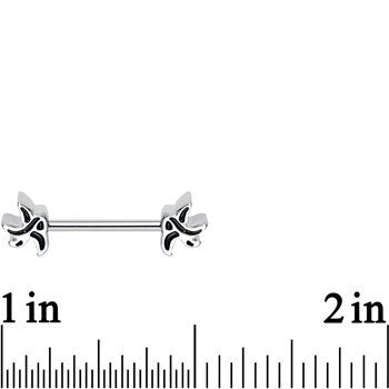 14 Gauge 5/8 Swallow Bird Nipple Barbell Set