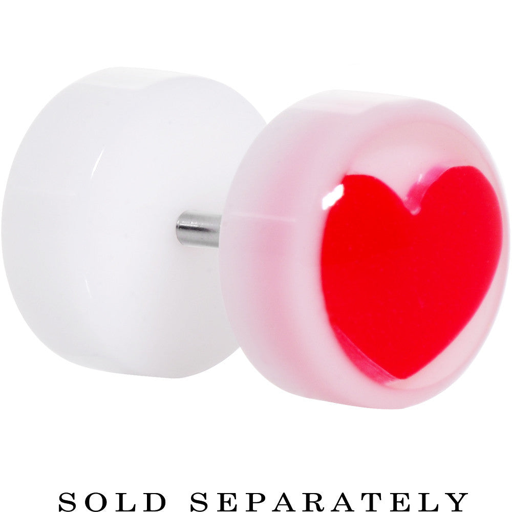 Stainless Steel Pink and Red Heart Cheater Plug