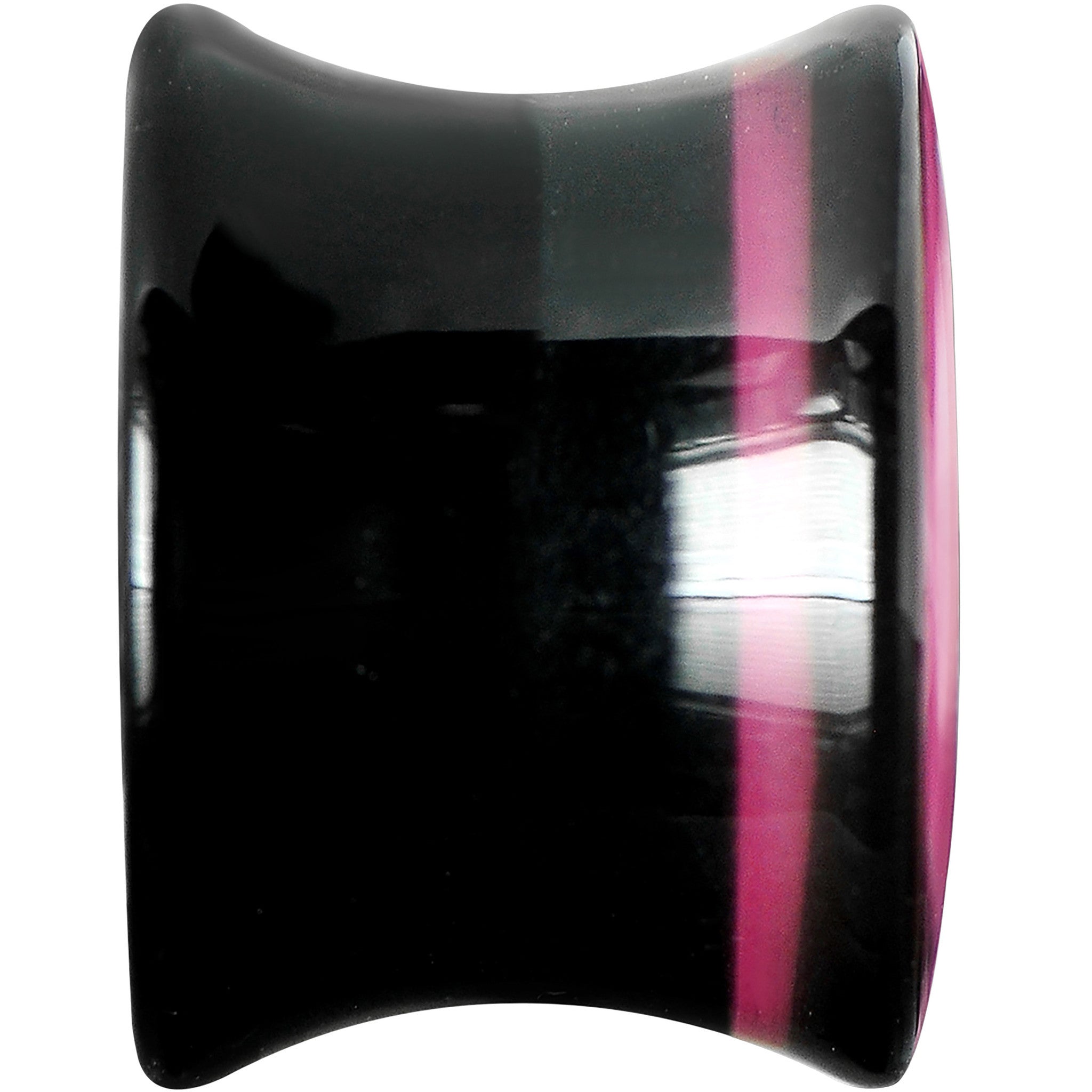 1/2 Black Acrylic Hot Pink Heart Saddle Plug