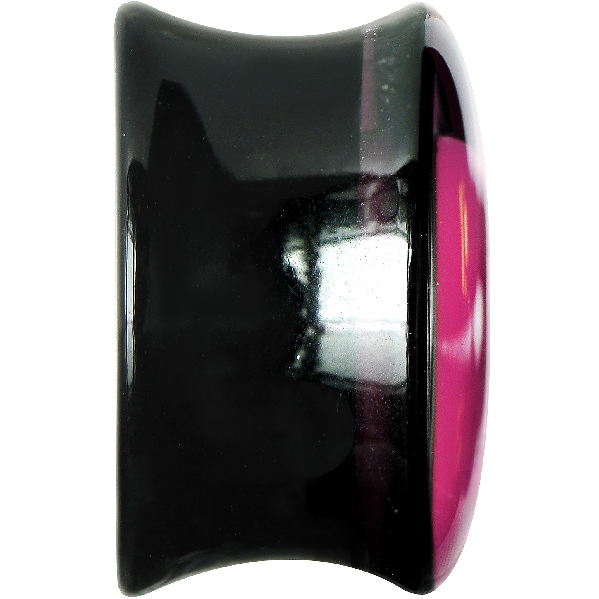 5/8 Black Acrylic Hot Pink Heart Saddle Plug