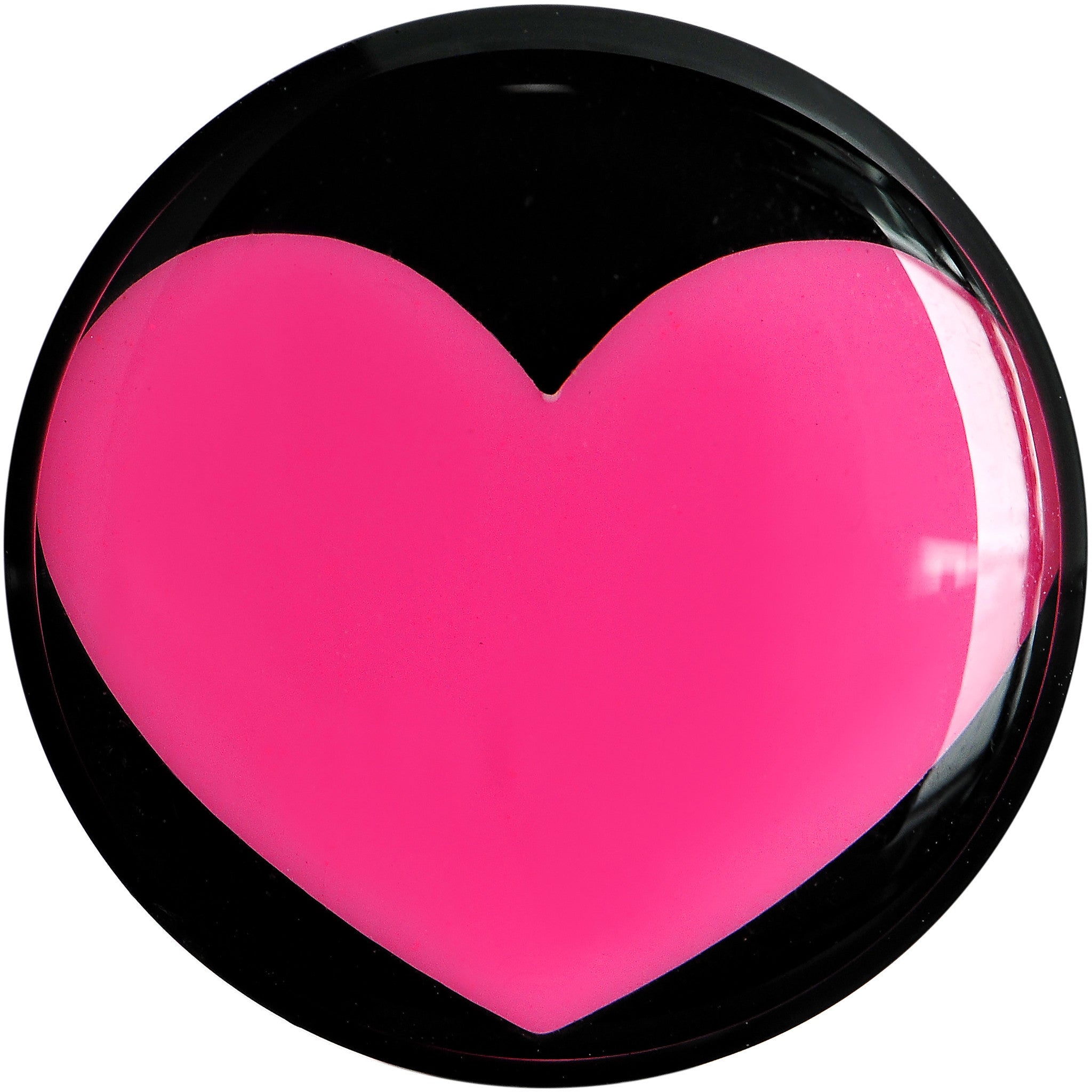 5/8 Black Acrylic Hot Pink Heart Saddle Plug