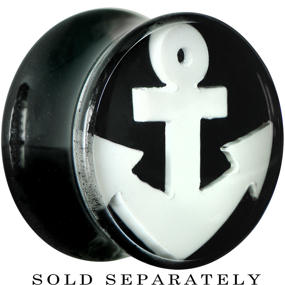 5/8 Black Acrylic Drop the White Anchor Saddle Plug