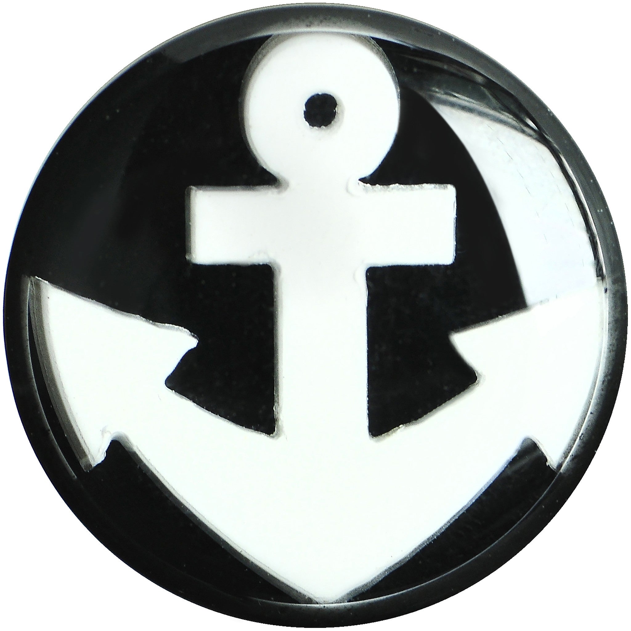 5/8 Black Acrylic Drop the White Anchor Saddle Plug