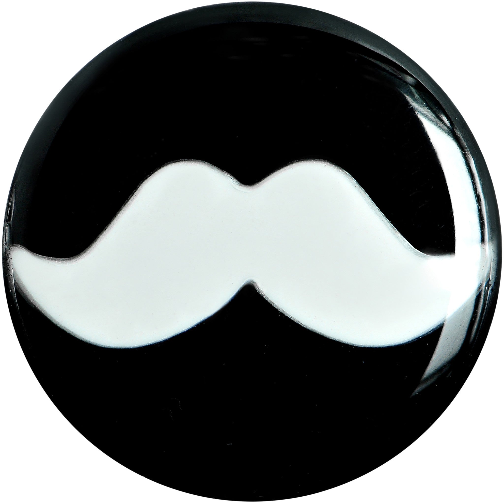 9/16 Black Acrylic White Mustache Saddle Plug