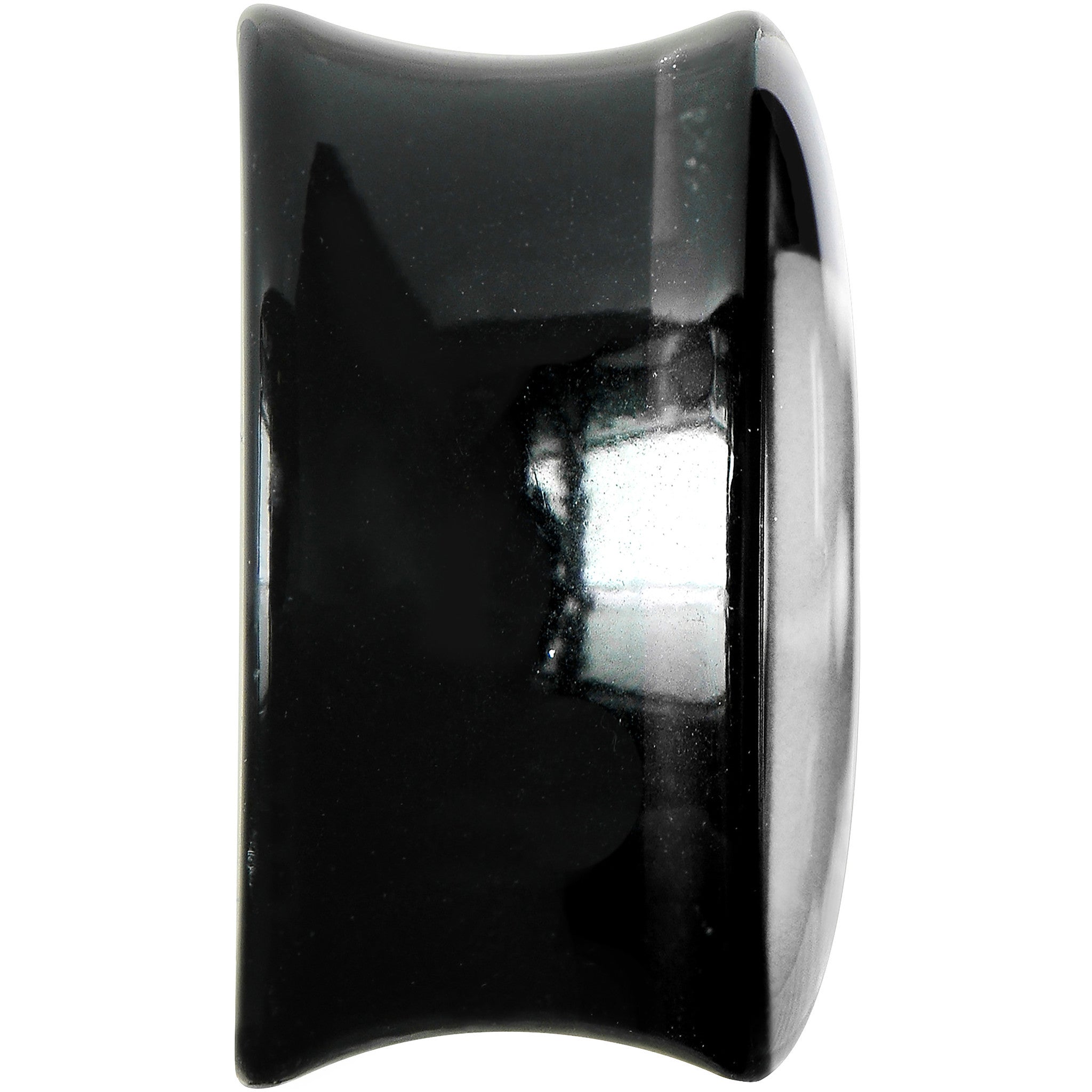 18mm Black Acrylic White Heart Saddle Plug