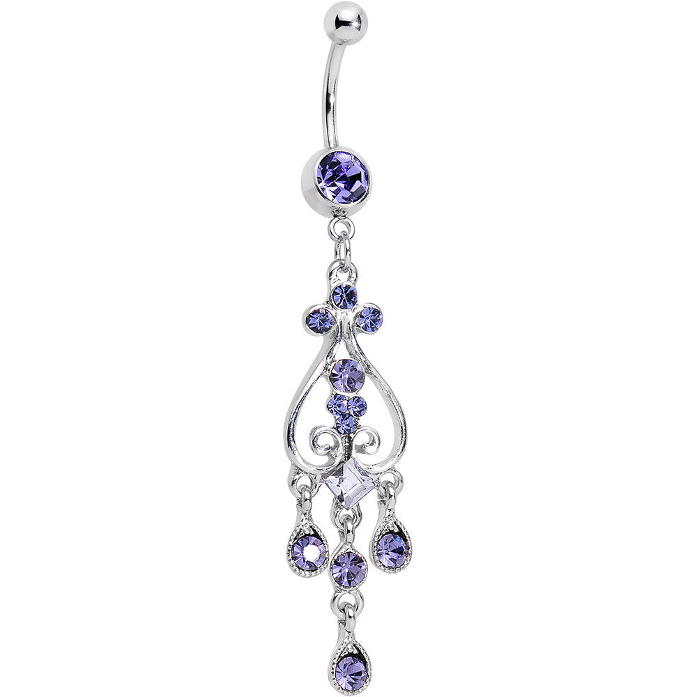 Purple Gem Liquid Drops Chandelier Belly Ring