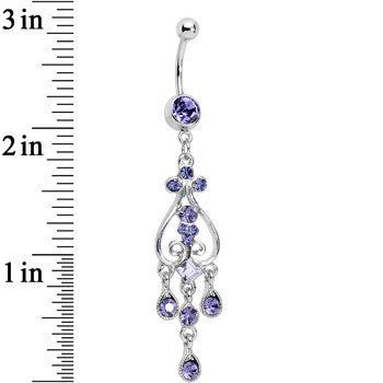 Purple Gem Liquid Drops Chandelier Belly Ring