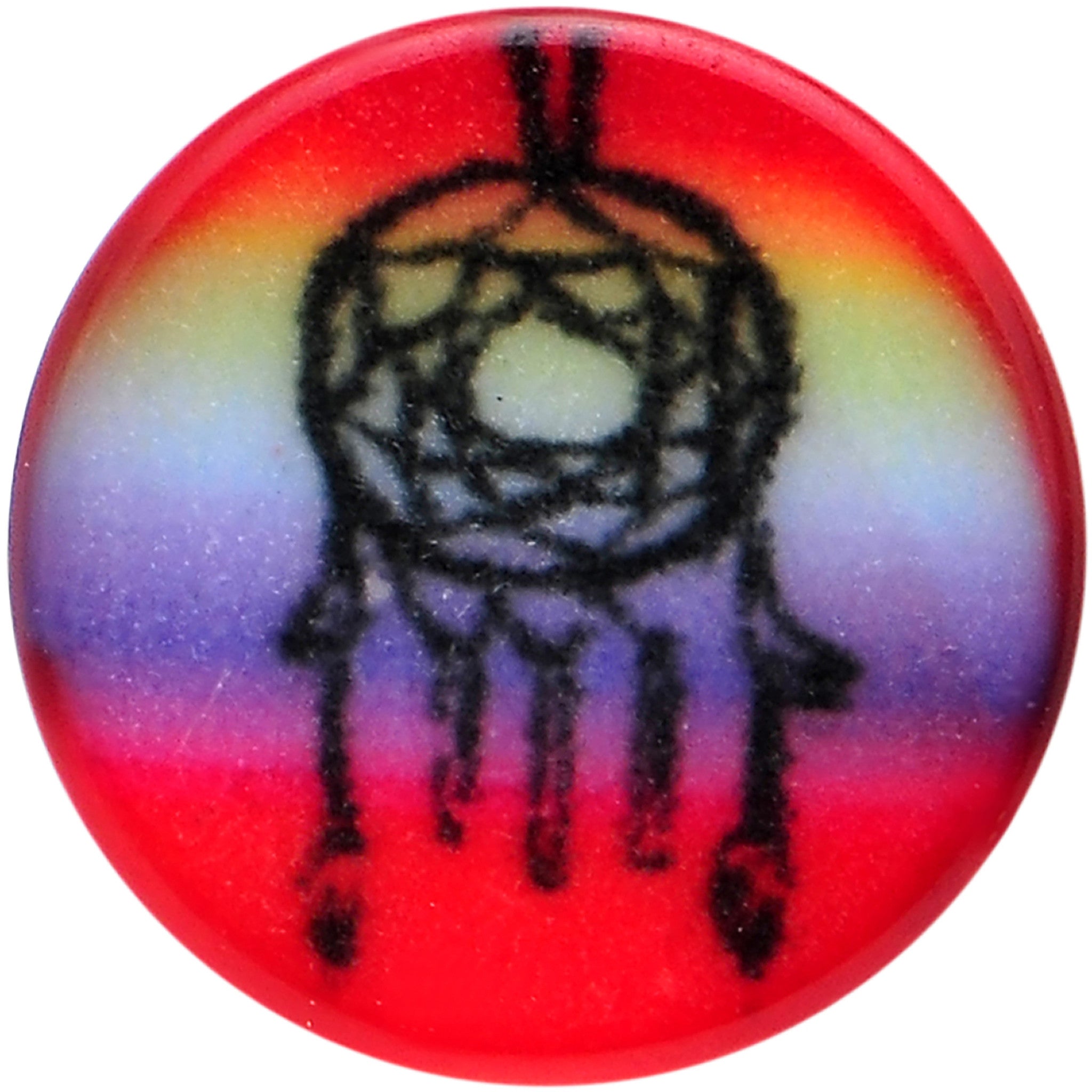 8 Gauge Rainbow Acrylic Groovy Dreamcatcher Single Flare Plug