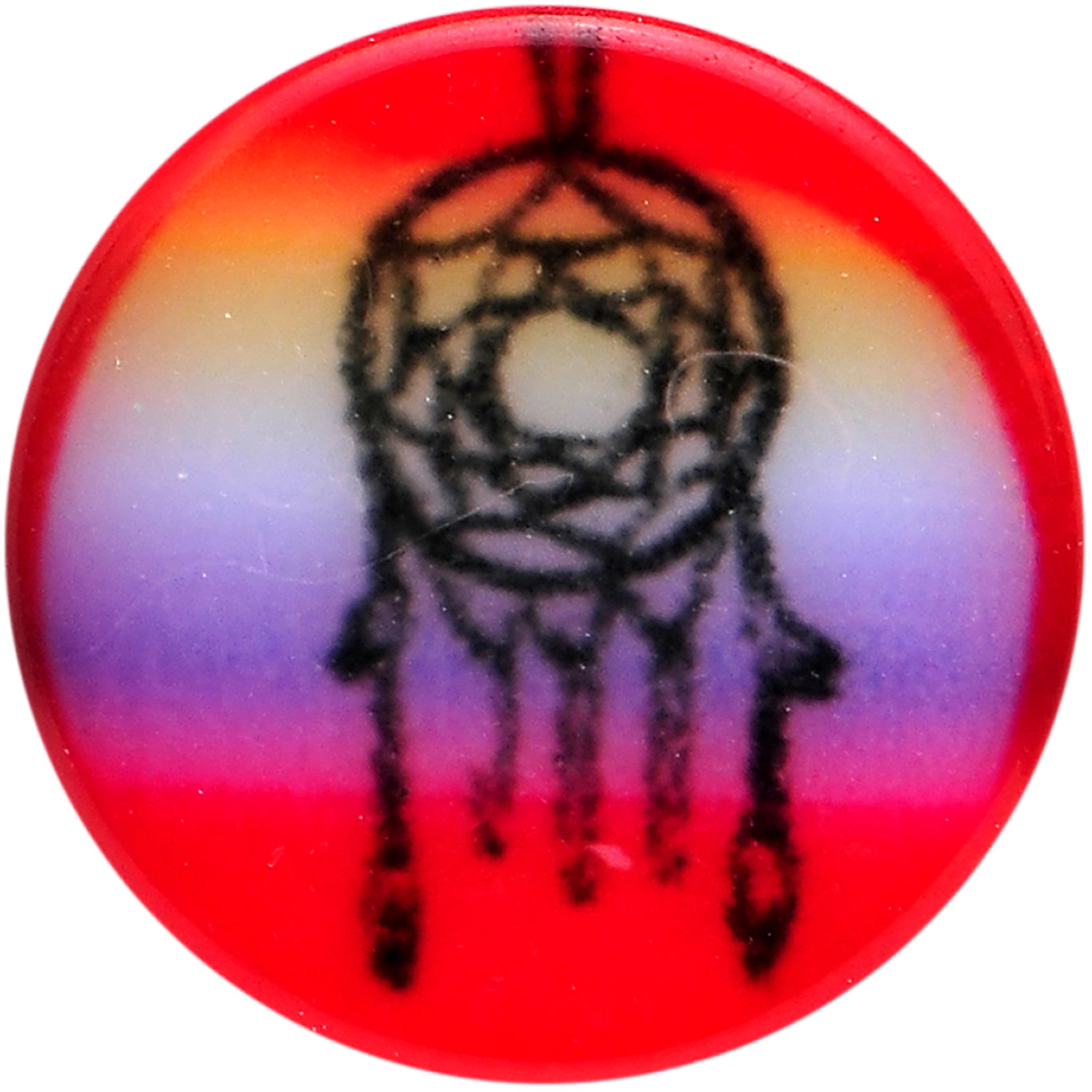 6 Gauge Rainbow Acrylic Groovy Dreamcatcher Single Flare Plug