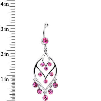 Pink Gem Victorian Chandelier Dangle Belly Ring