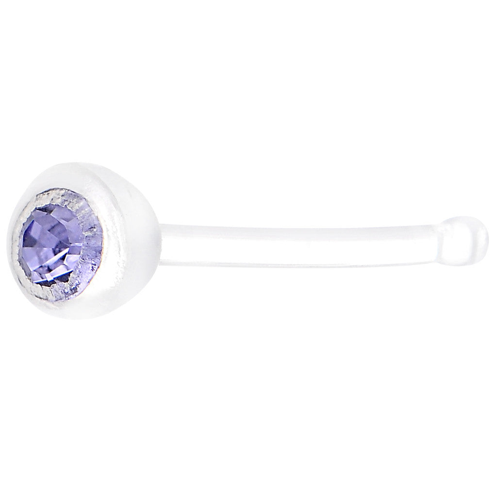 22 Gauge Press Fit Lavender Gem PTFE Nose Bone