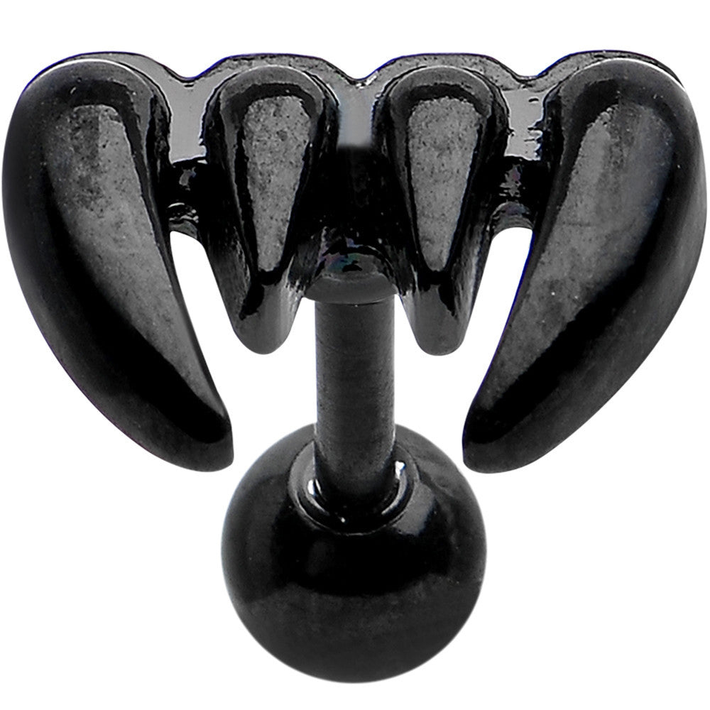 Stainless Steel Black Plated Vampire Fangs Cartilage Tragus Earring