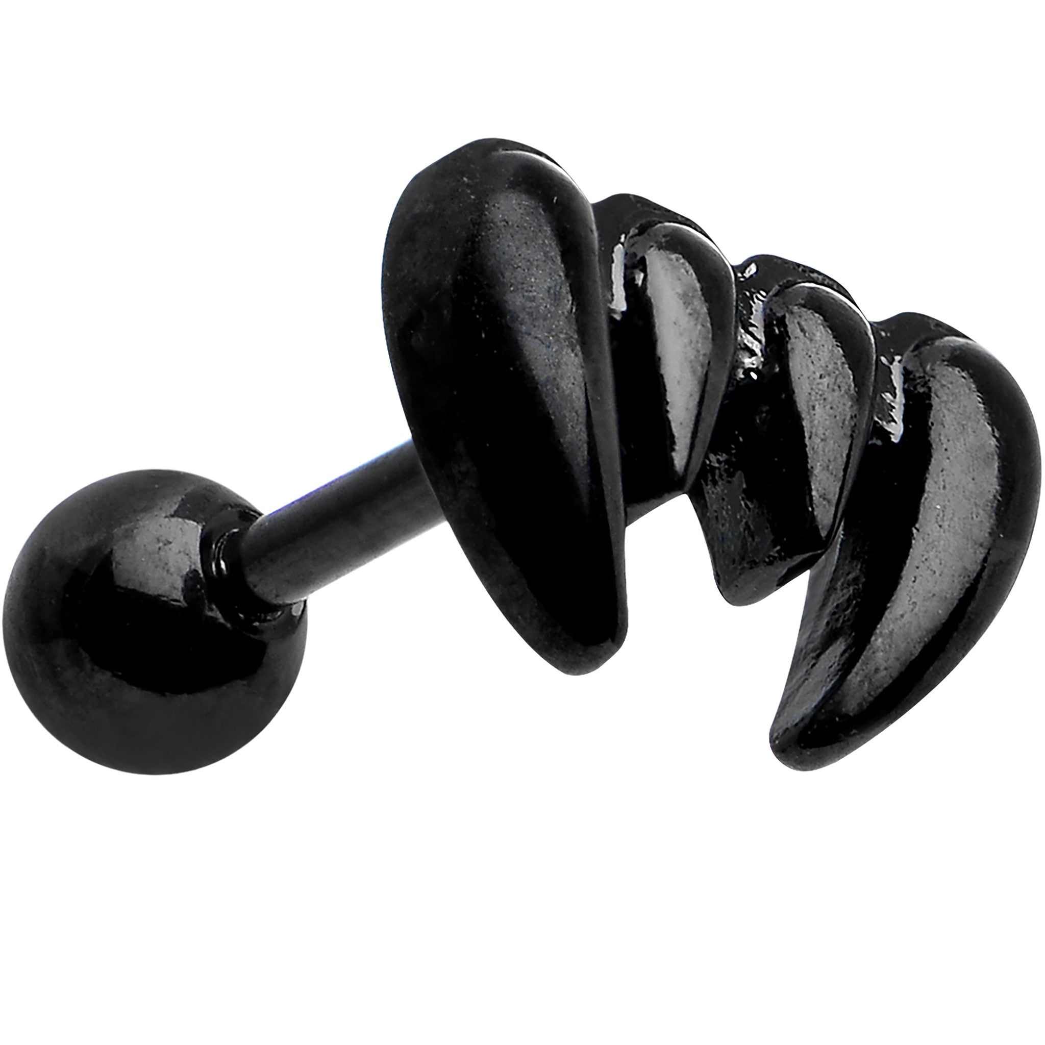 Stainless Steel Black Plated Vampire Fangs Cartilage Tragus Earring