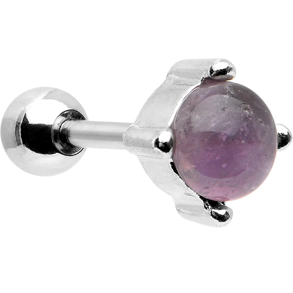 16 Gauge Pretty Purple Stone Stainless Steel Cartilage Earring