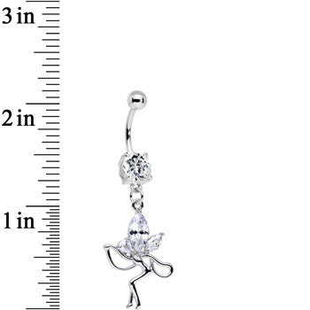 Clear CZ Meadow Fairy Dangle Belly Ring