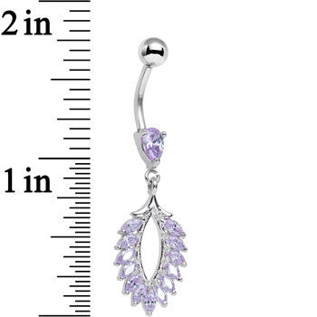 Lilac CZ Gem Light as a Feather Dangle Belly Ring