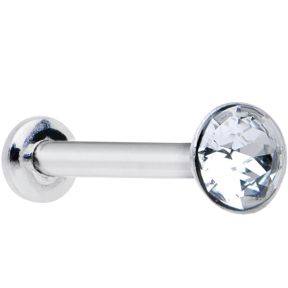 18 Gauge 5/16 Handmade Labret Created with Crystals 3mm