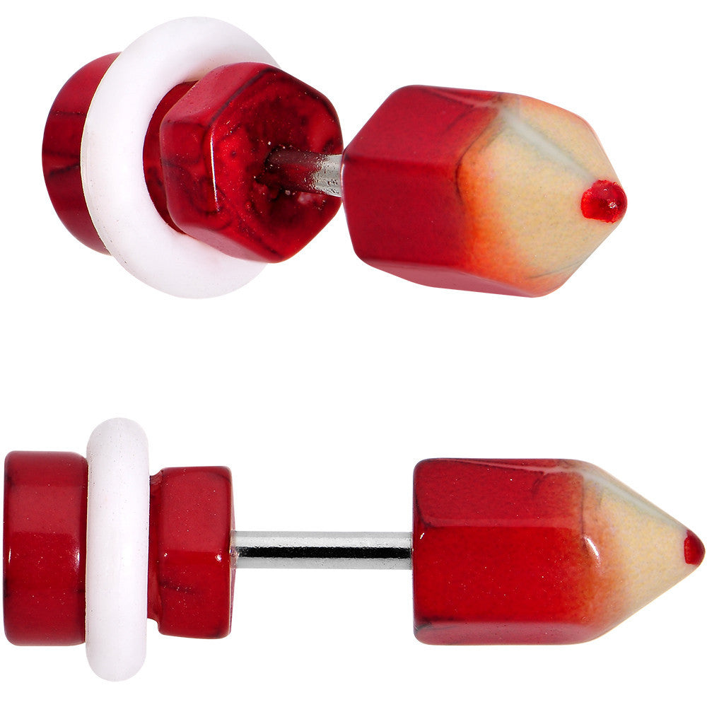 Acrylic and Stainless Steel Red Pencil Cheater Plug Set