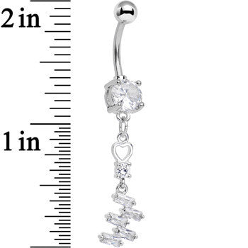 Clear Cubic Zirconia Geometric Dangle Belly Ring