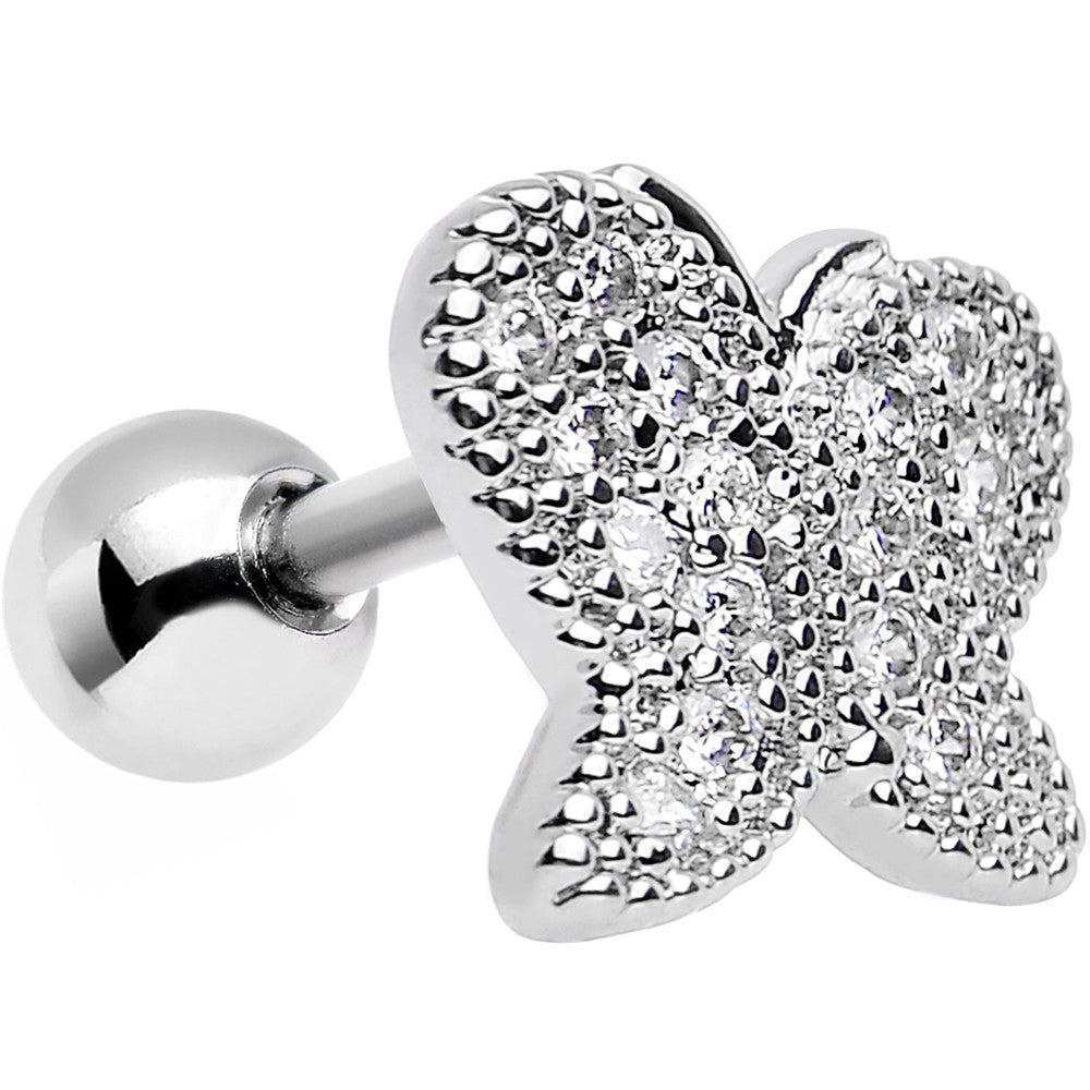 Clear CZ Gem See You in Spring Butterfly Tragus and Cartilage Earring