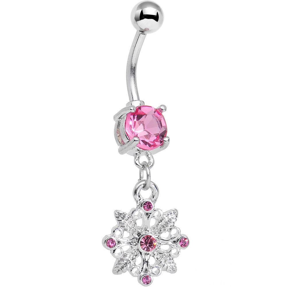 Pink Gem Highland Wildflower Dangle Belly Ring