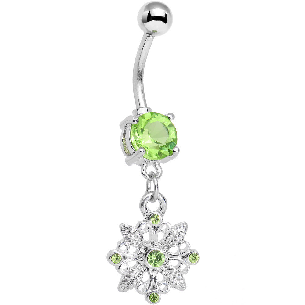 Green Gem Highland Wildflower Dangle Belly Ring