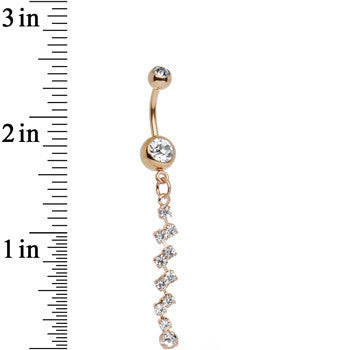 Rose Gold Anodized Sparkling Winding Road Dangle Belly Ring