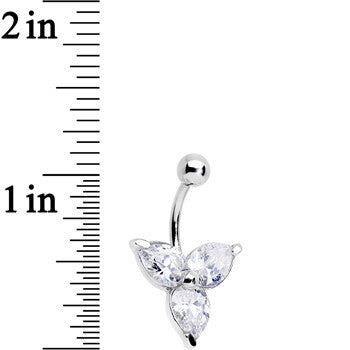 Clear Czech Stone Crystalline Trio Belly Ring