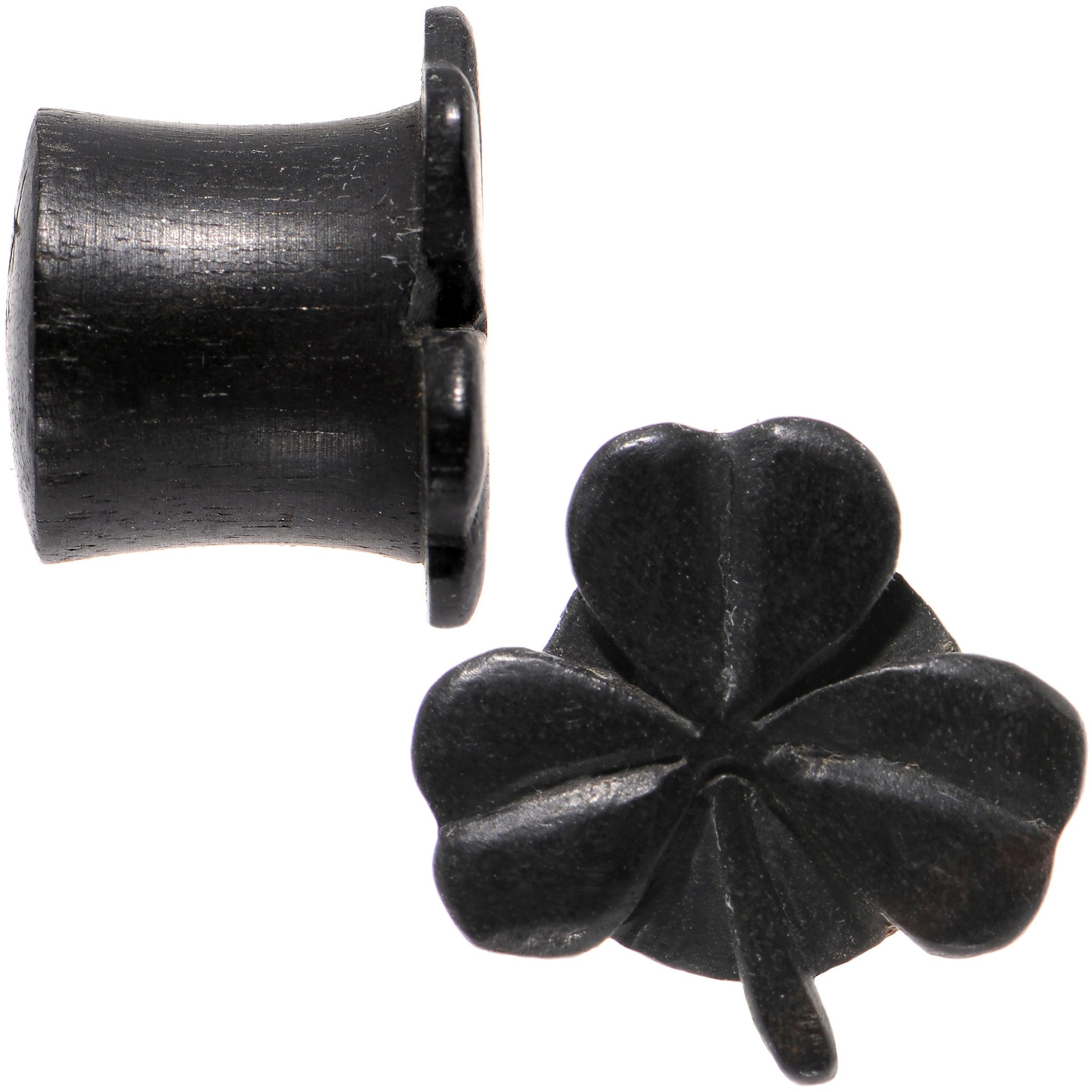 1/2 Organic Arang Wood Shamrock Single Flare Plug Set