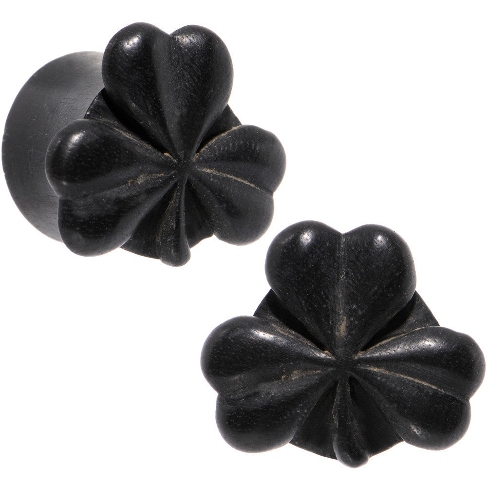 5/8 Organic Arang Wood Shamrock Single Flare Plug Set