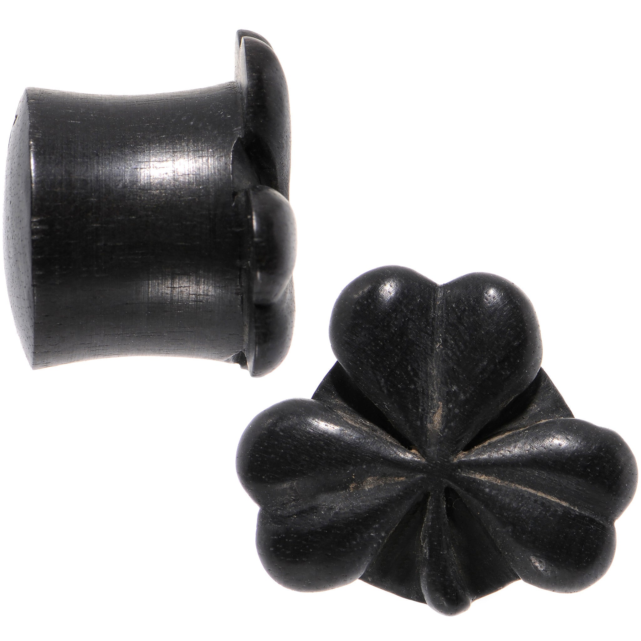 5/8 Organic Arang Wood Shamrock Single Flare Plug Set