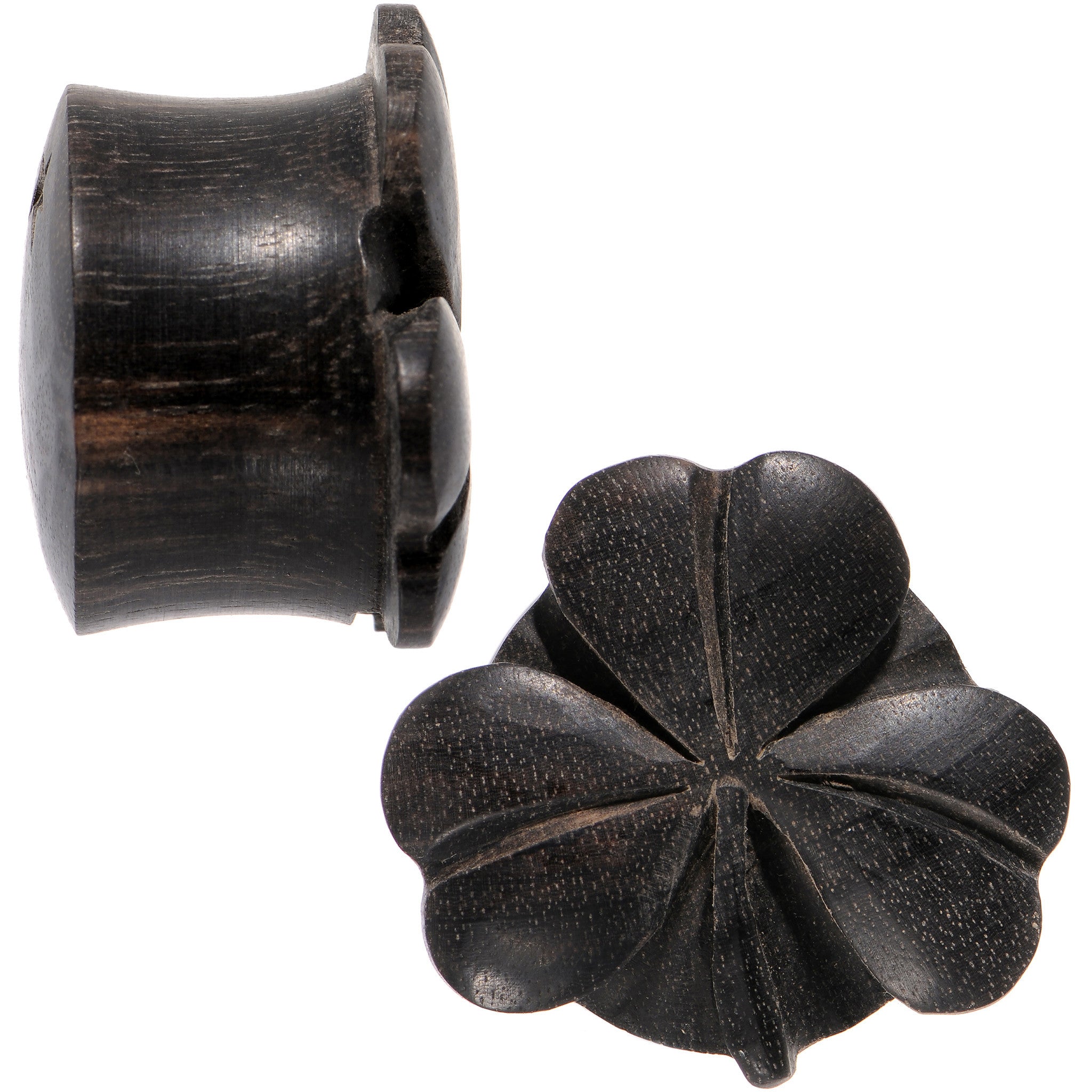 7/8 Organic Arang Wood Shamrock Single Flare Plug Set